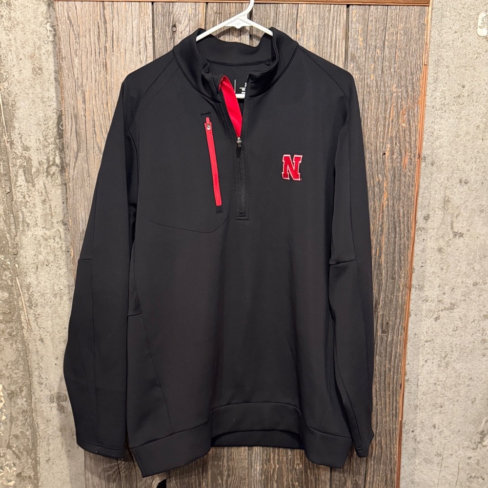 Antigua Nebraska Cornhuskers Black 2XL 1/4 Zip Pullover